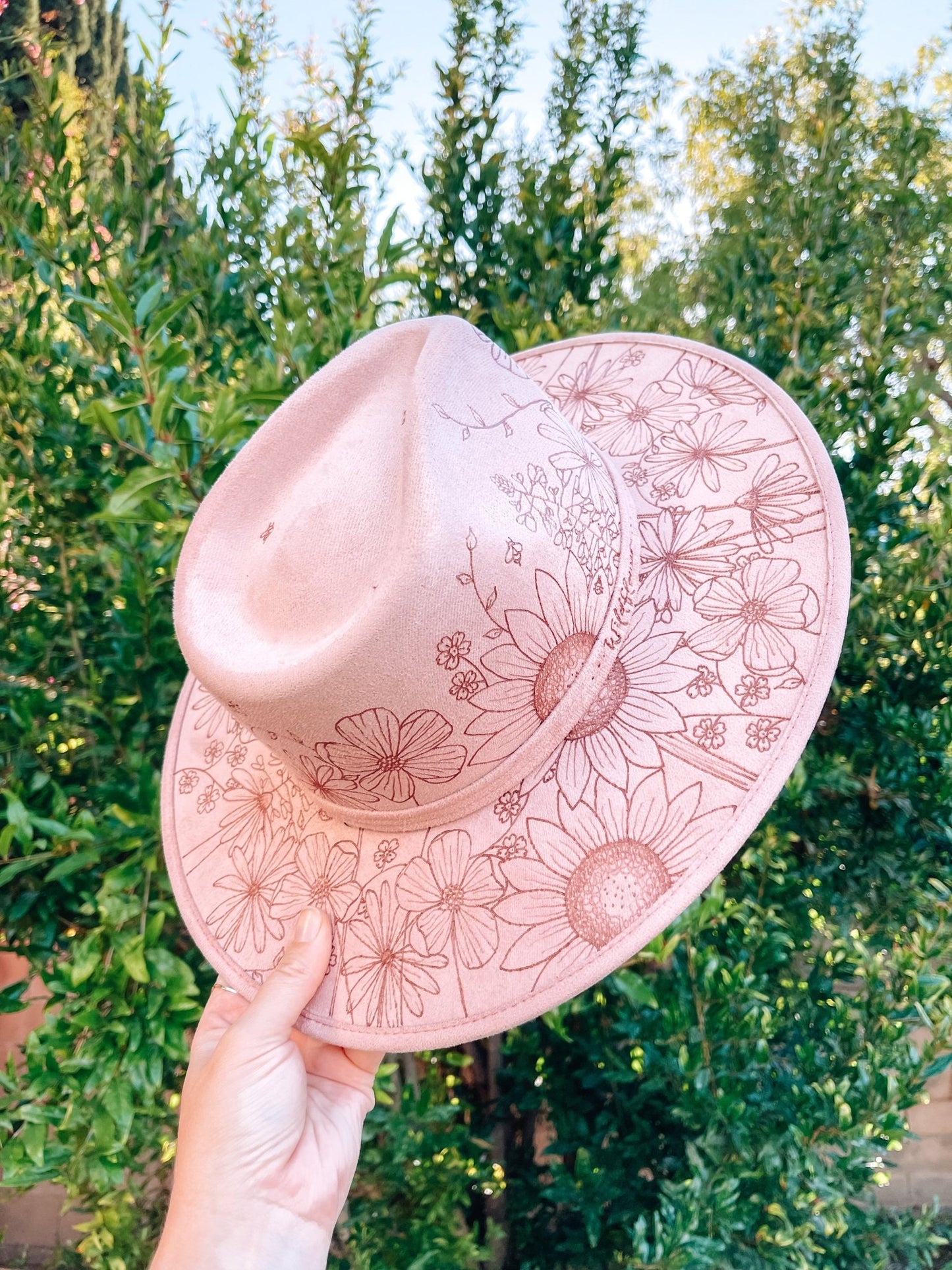 "New Bloom Era" – One-of-a-Kind Hand-Burned Wildflower Fedora (July 2025)