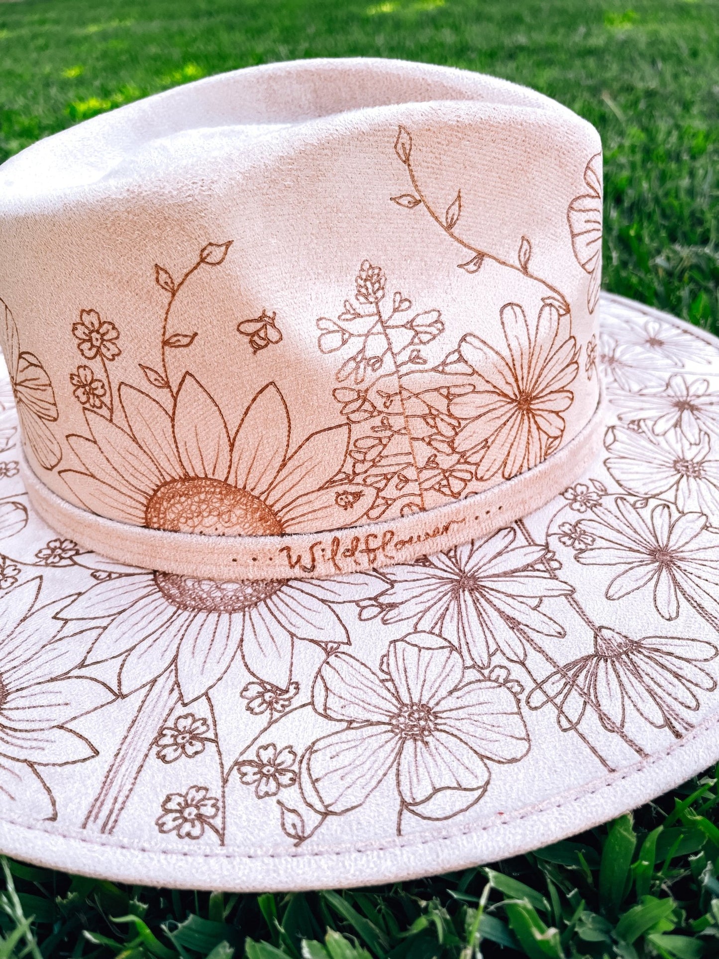 "New Bloom Era" – One-of-a-Kind Hand-Burned Wildflower Fedora (July 2025)