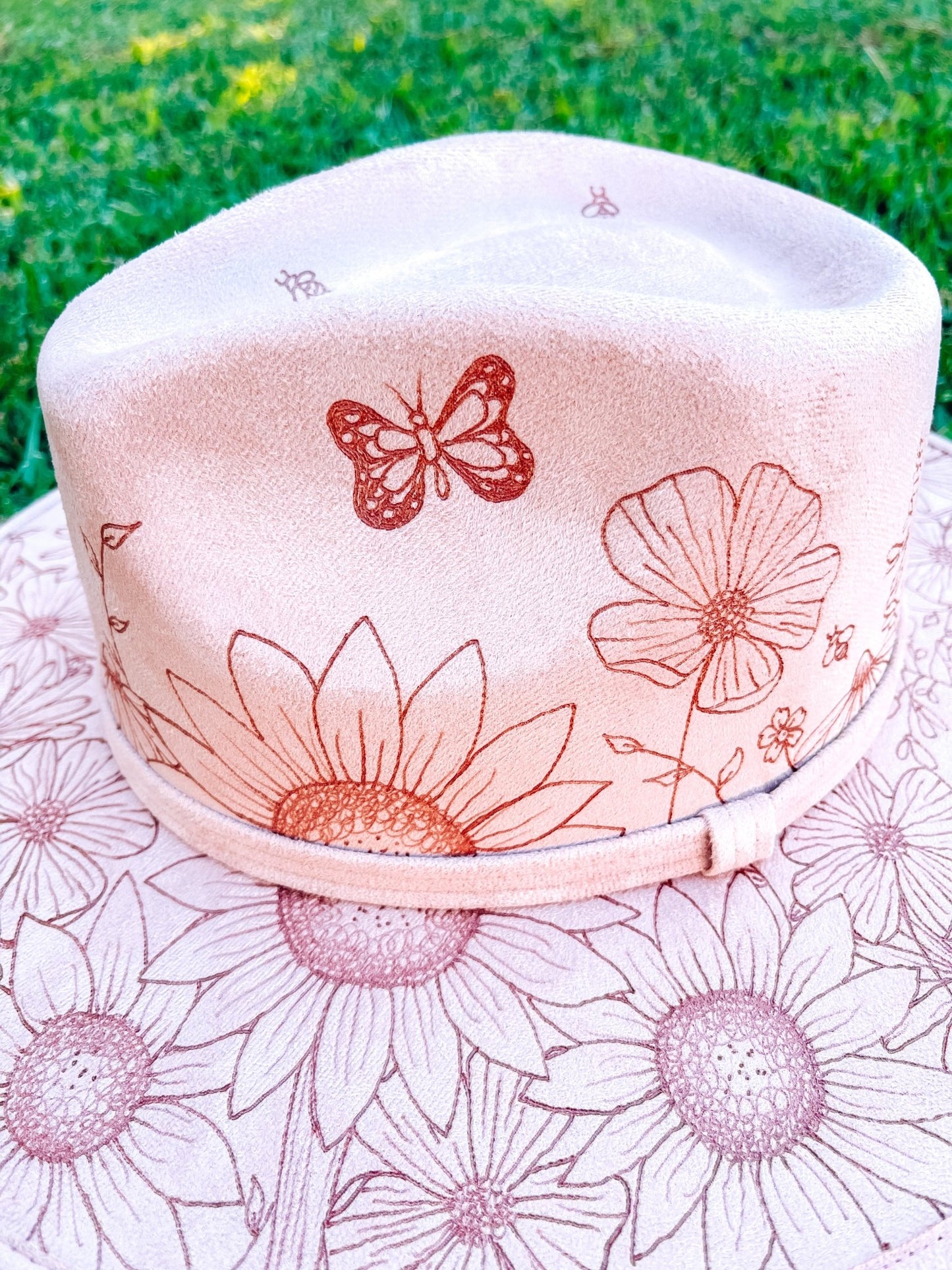 "New Bloom Era" – One-of-a-Kind Hand-Burned Wildflower Fedora (July 2025)