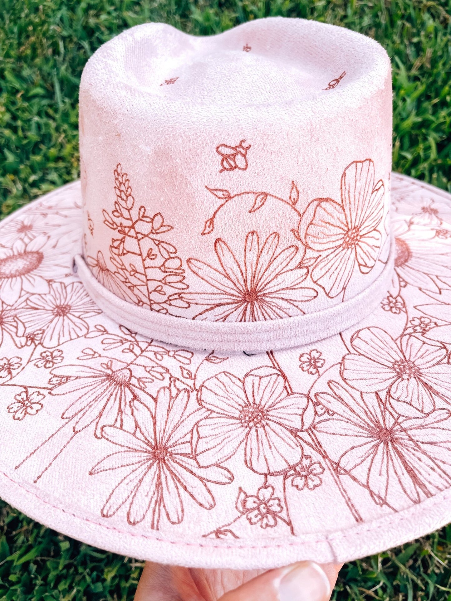 "New Bloom Era" – One-of-a-Kind Hand-Burned Wildflower Fedora (July 2025)