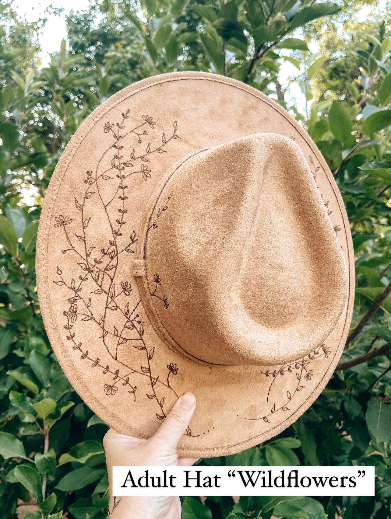 Matching mommy and me hats with wildflower crown designs