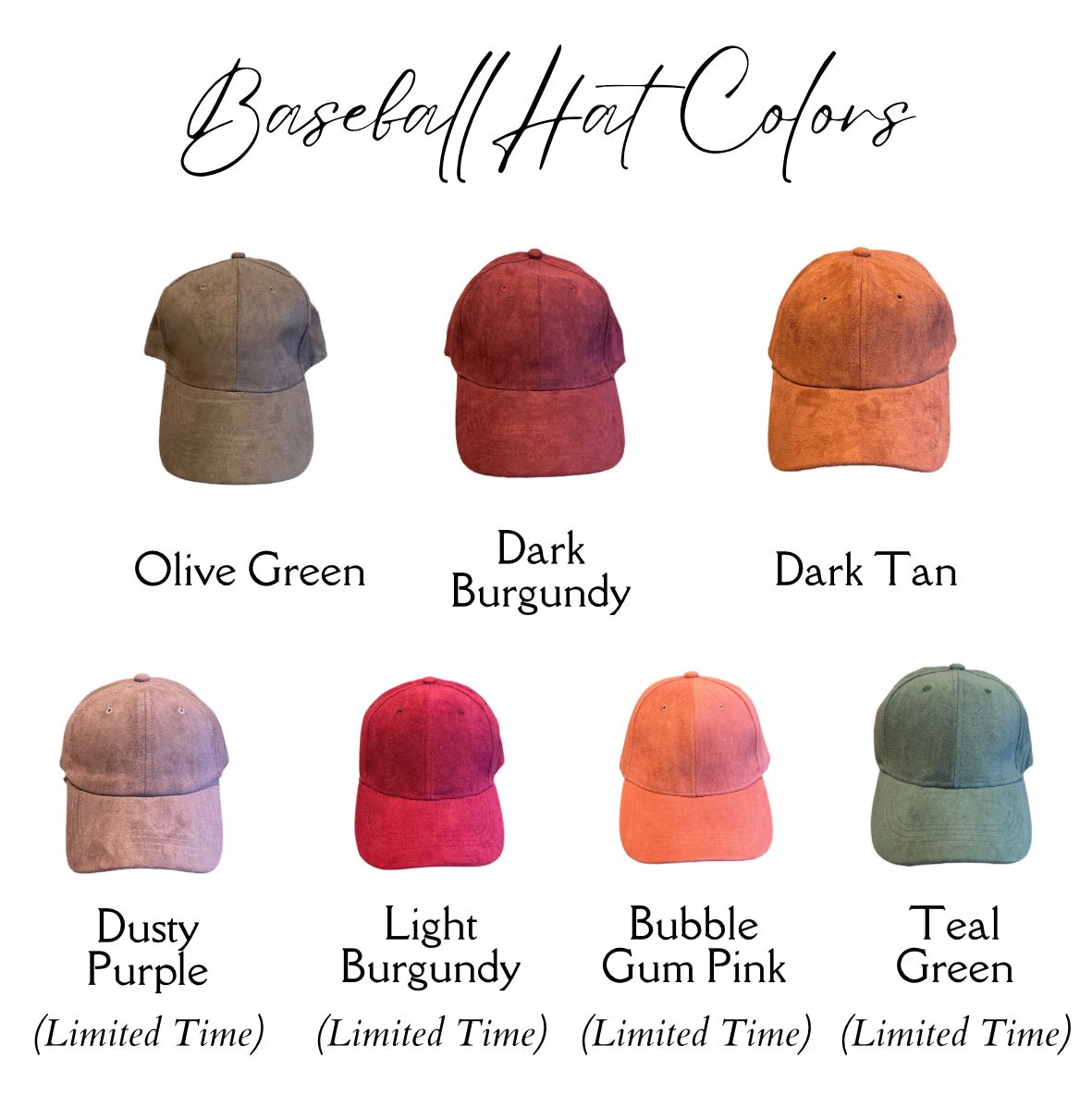 baseball hat color options