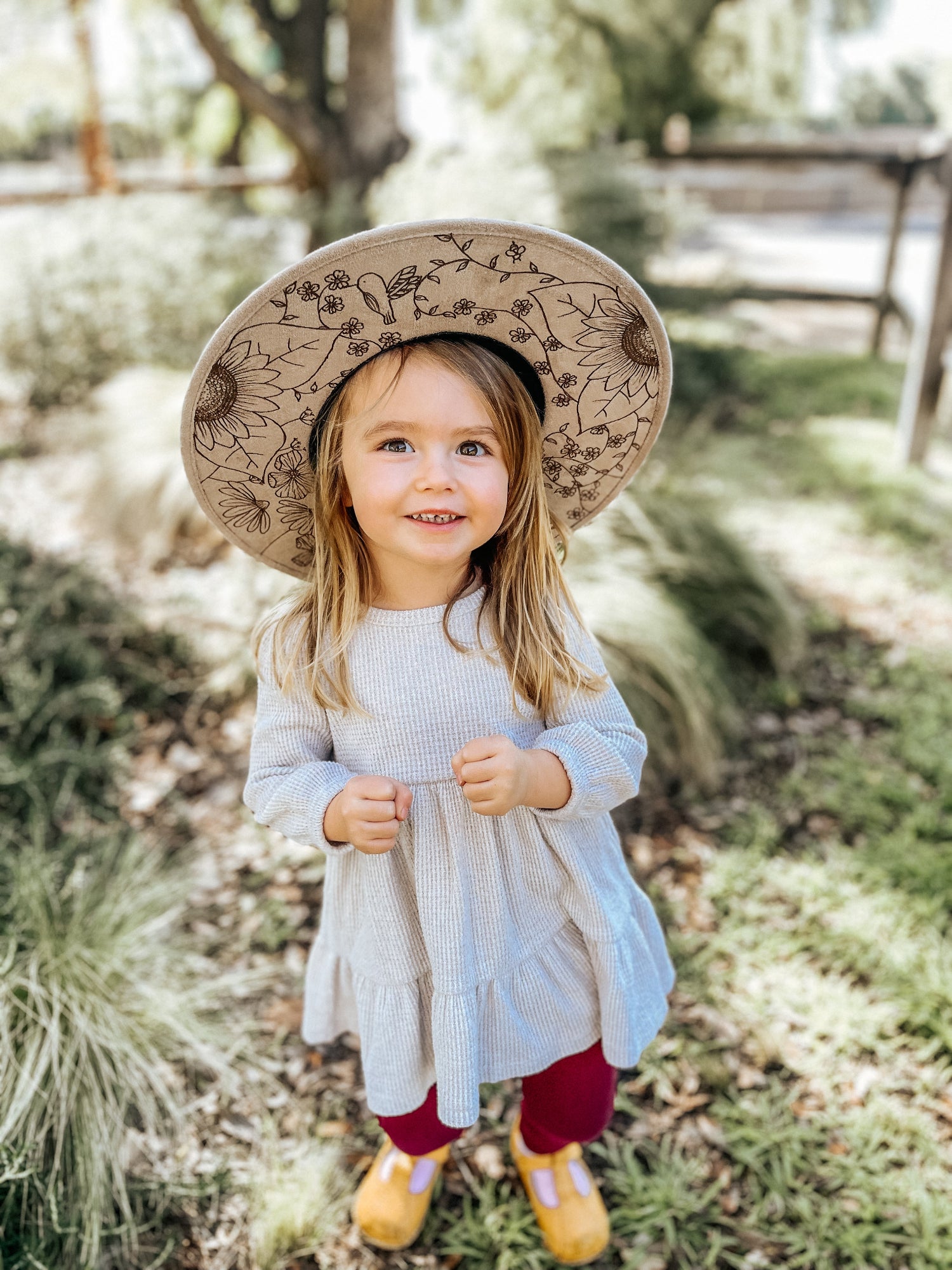 Country garden inspired mommy and me fedora and boater hat bundle