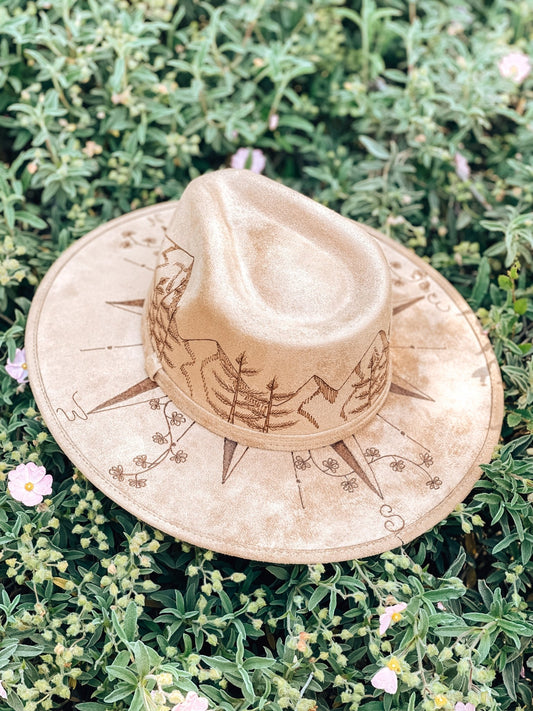"Northern Wanderlust” – Hand Drawn PNW-Inspired Boho Hat