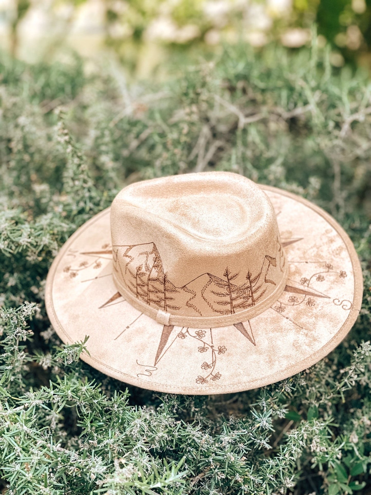 "Northern Wanderlust” – Hand Drawn PNW-Inspired Boho Hat
