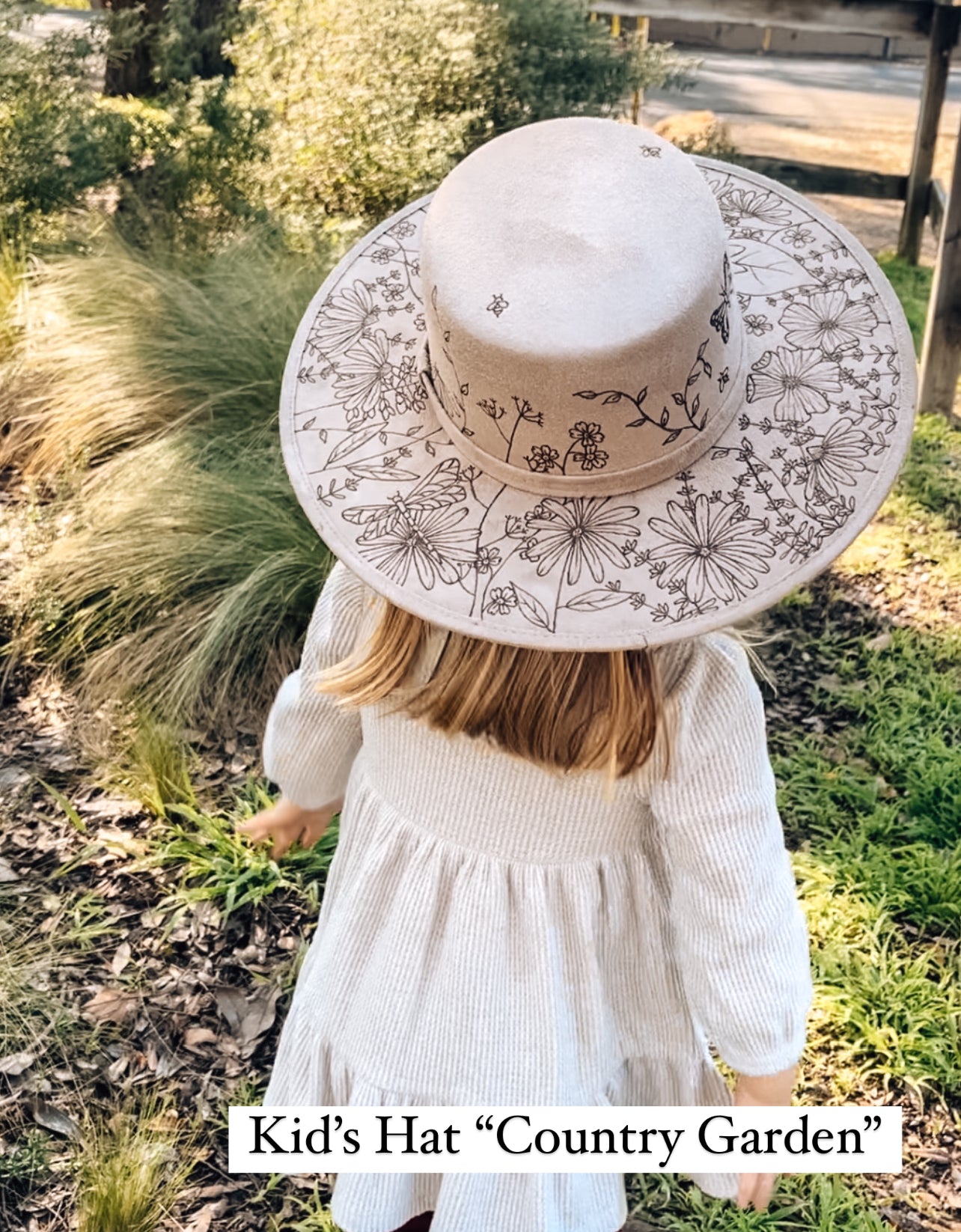 Country garden inspired mommy and me fedora and boater hat bundle
