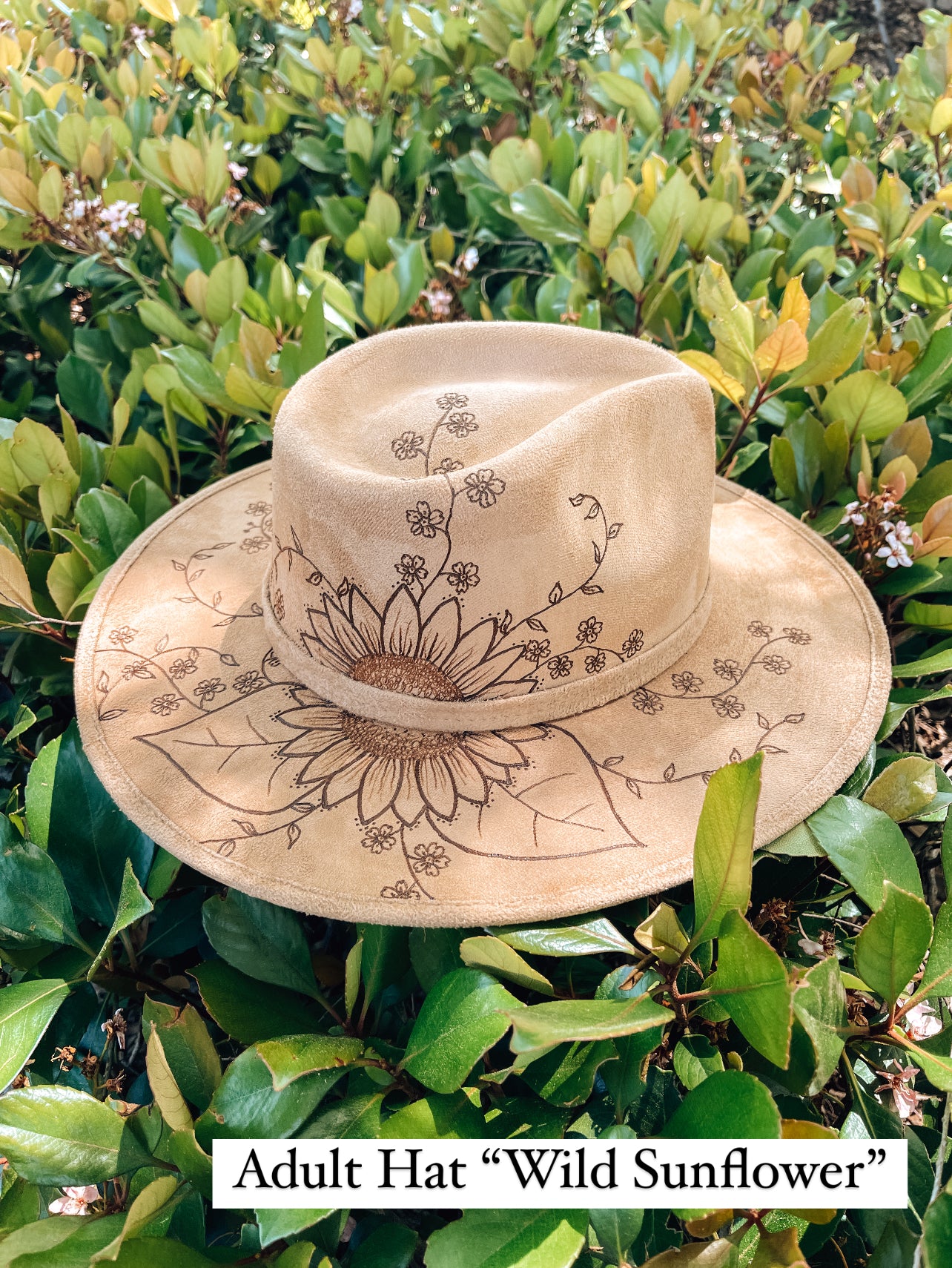 Sunflower and vine hat set for mom and child