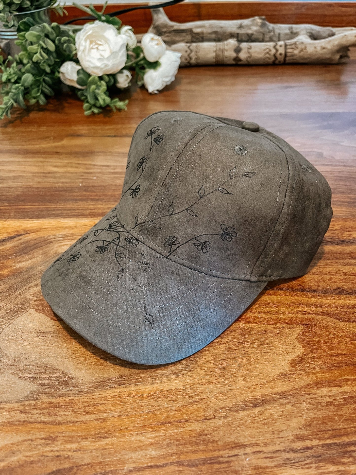 "The Gentle Climb" Everyday Boho Cap with Vine Design