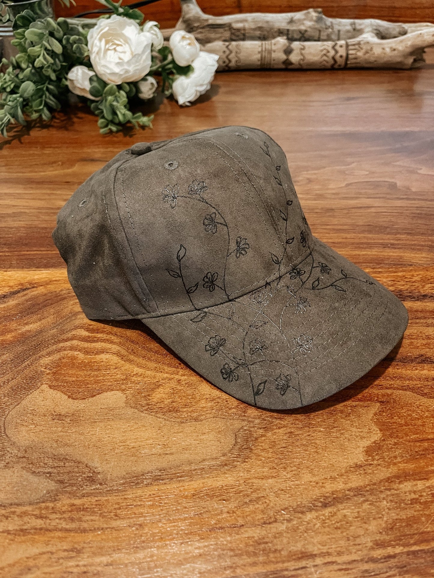 "The Gentle Climb" Everyday Boho Cap with Vine Design