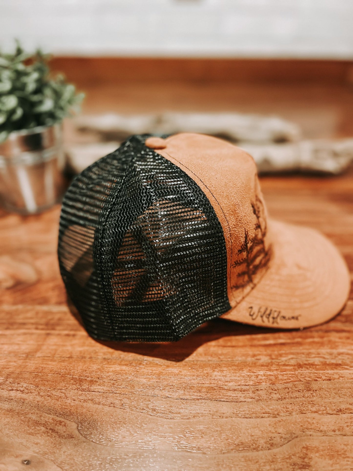 "Mountain Wildflower" Everyday Trucker Hat with Rustic Mountain Design