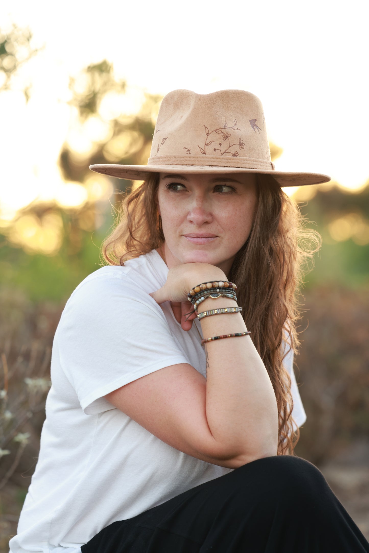 Boho Style Fedora Hat - "Mountain Whimsy" | Minimalist