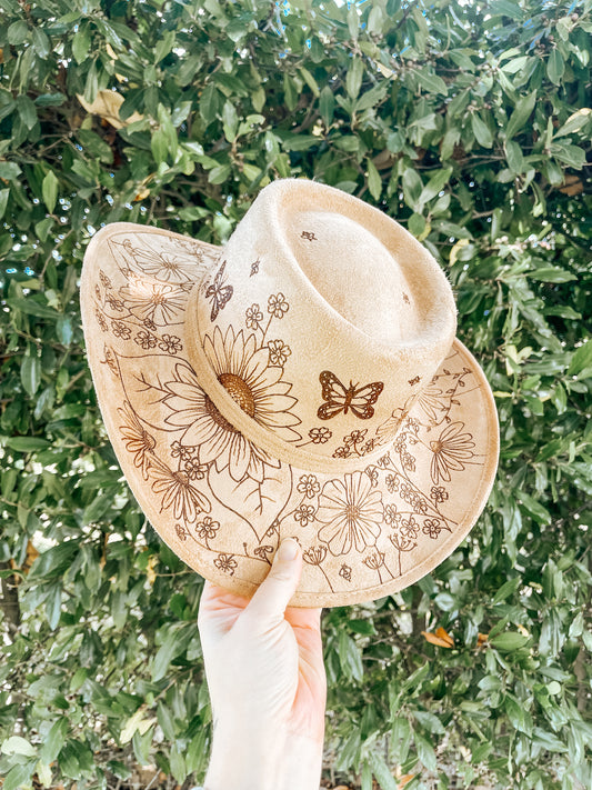 Boho Style Cowgirl Hat - “Country Garden"