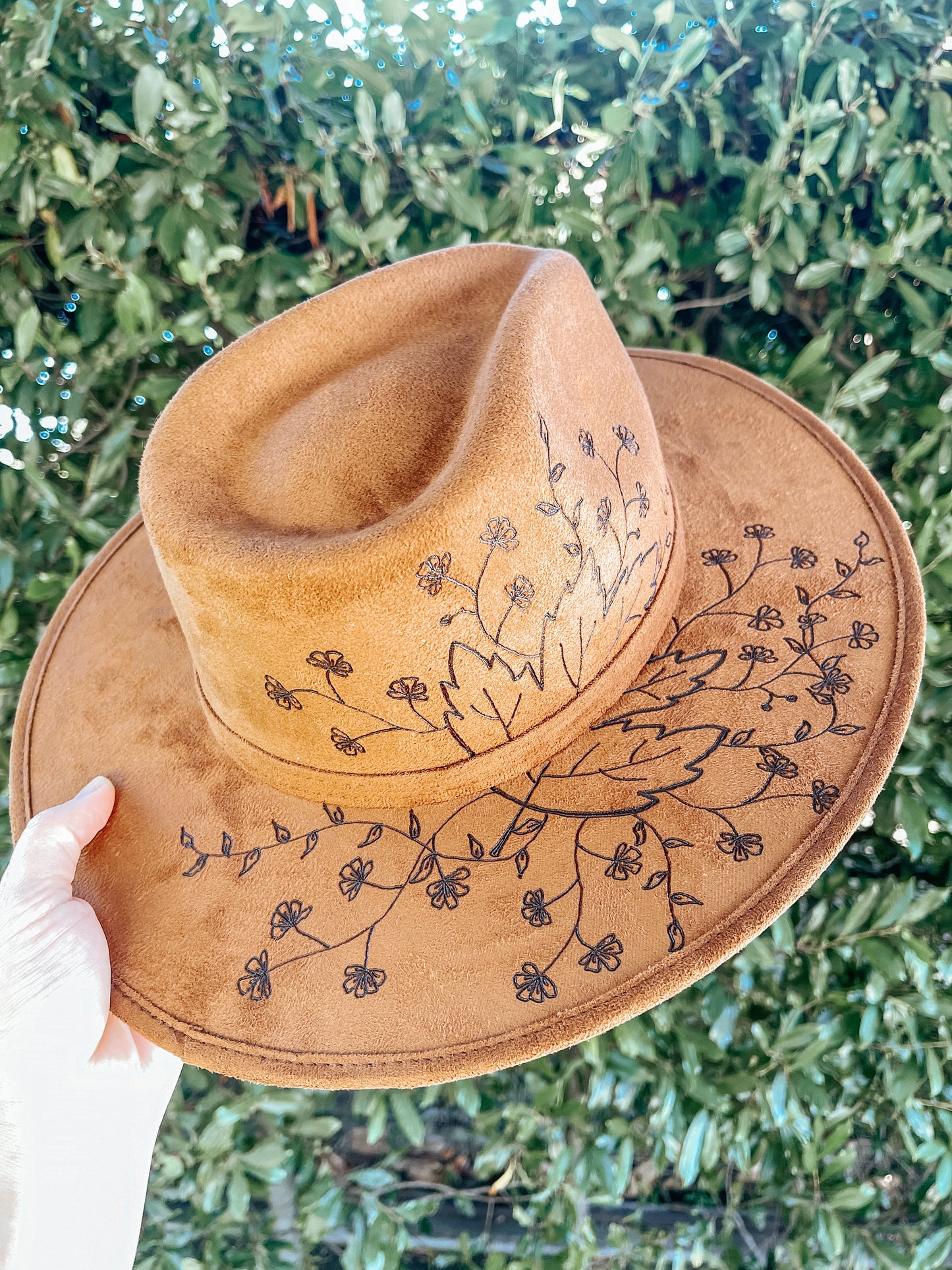 Autumn Wildflowers Boho Rancher Style Fedora Hat 