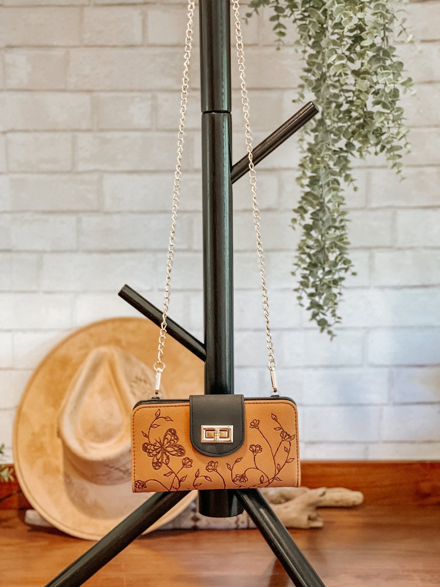 "Wings & Wildflowers" – Convertible Wallet Purse with Wildflowers & Butterflies
