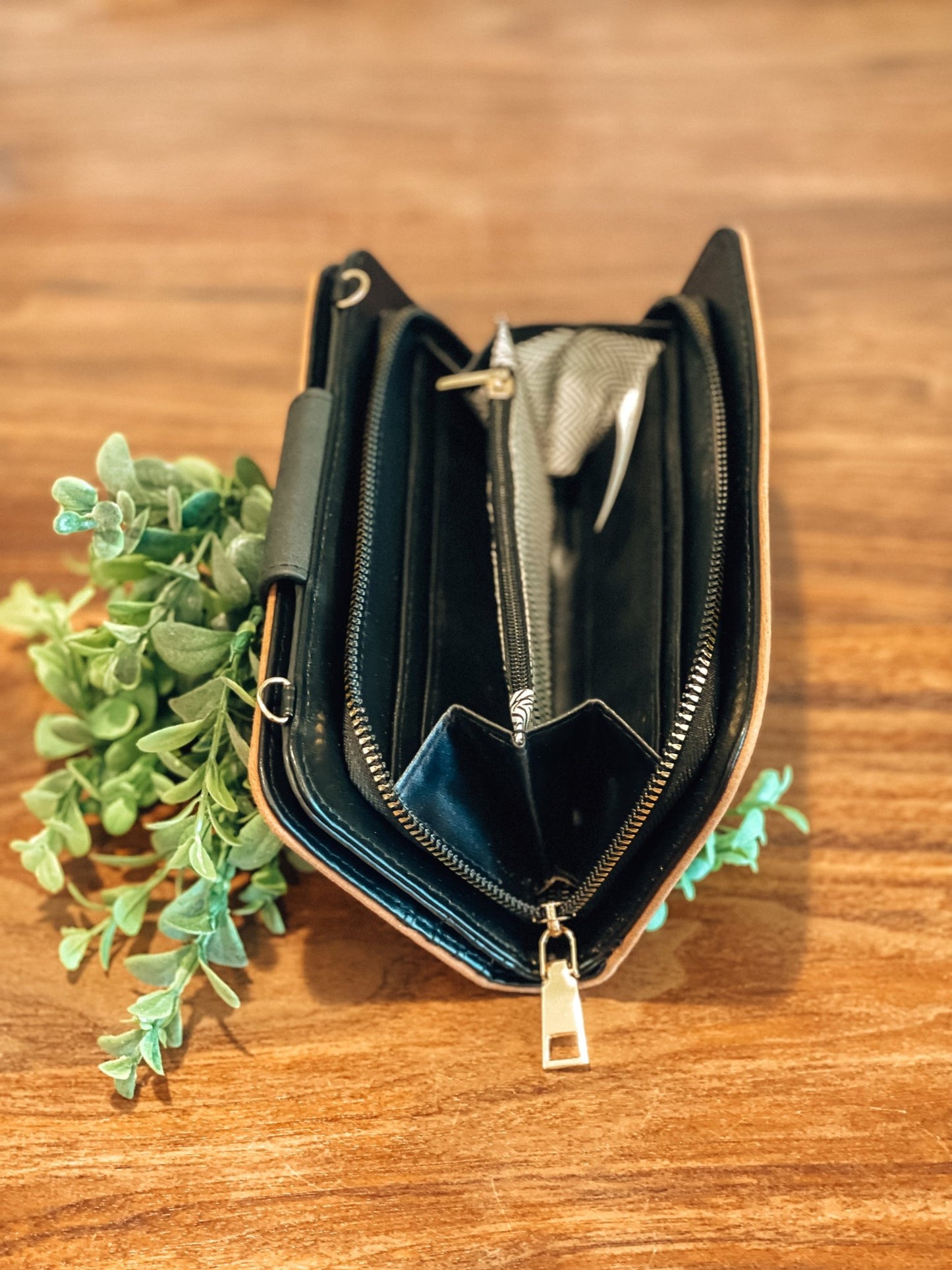 "Wildflower Clutch" – Convertible Wallet Purse with Hand-Drawn Front & Back Floral Design