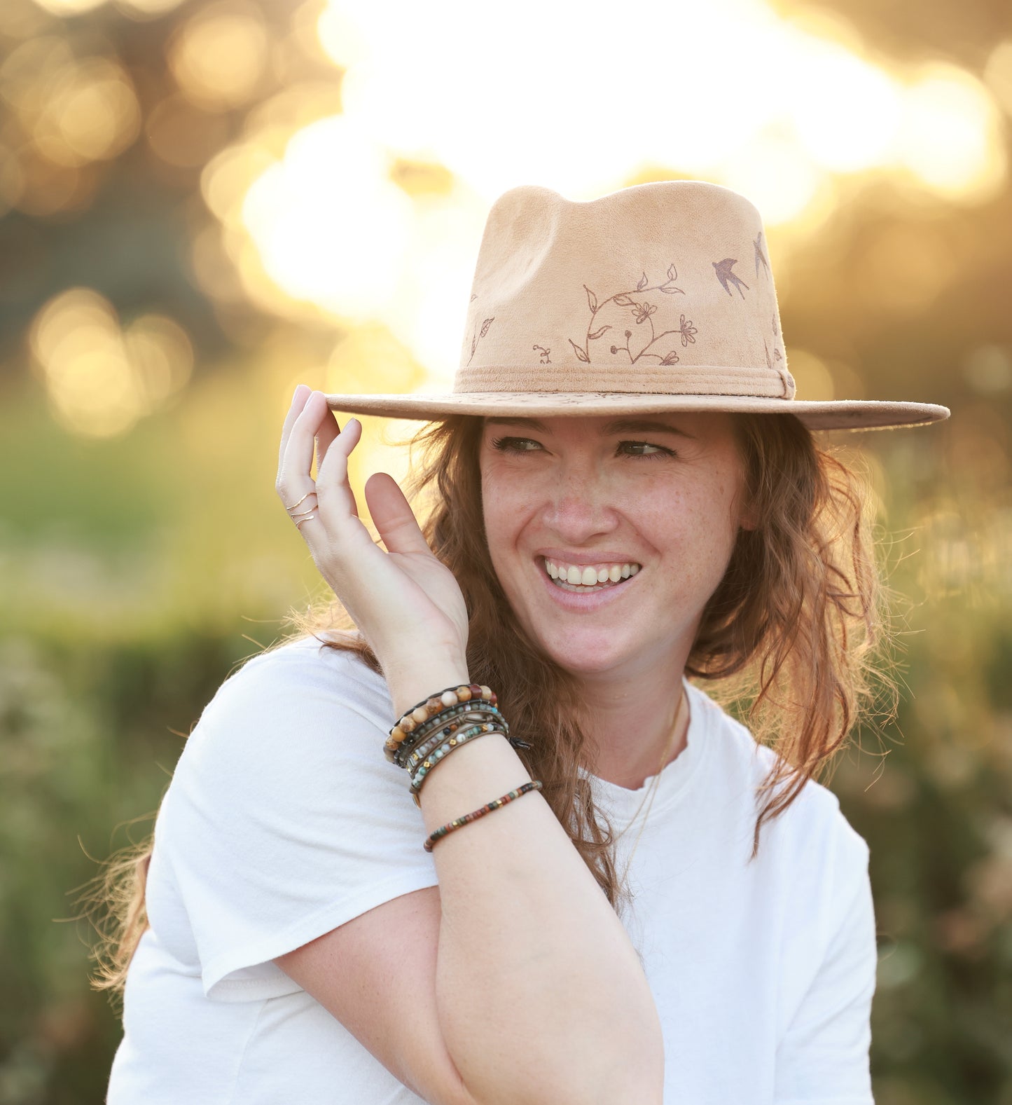 Boho Style Fedora Hat - “Wildflowers"