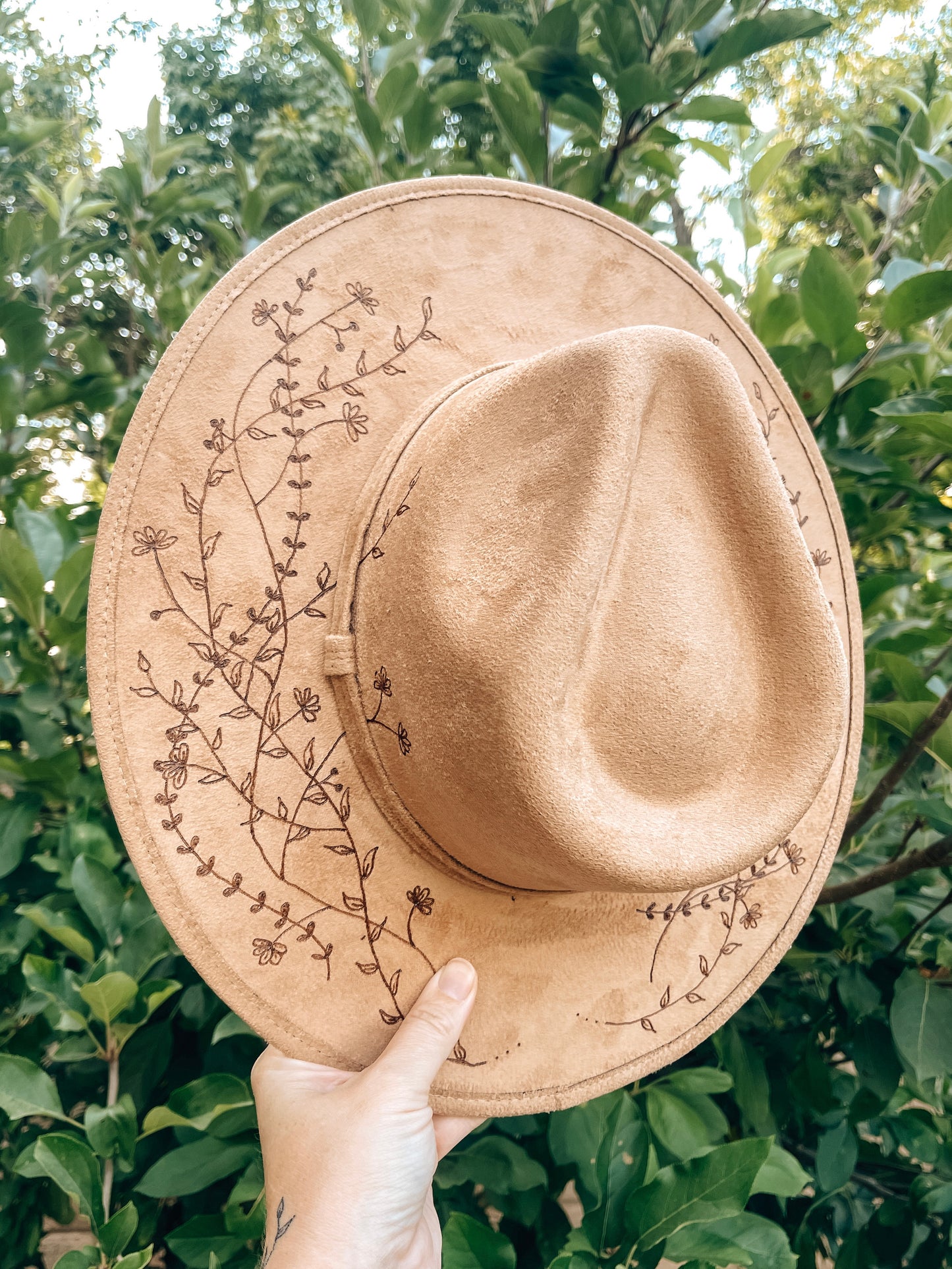 Boho Style Fedora Hat - “Wildflowers"