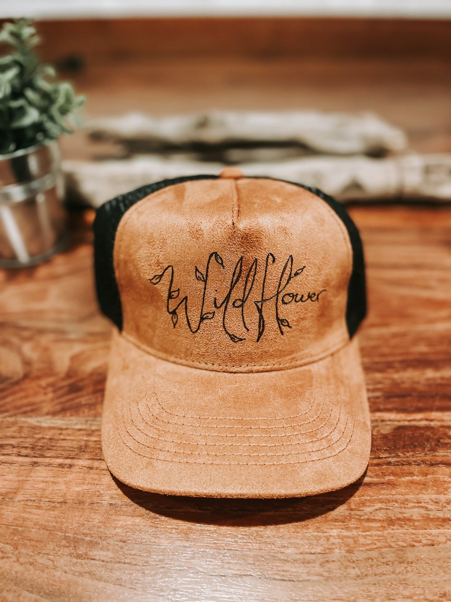 "Wildflower" Everyday Trucker Hat with Vine Design