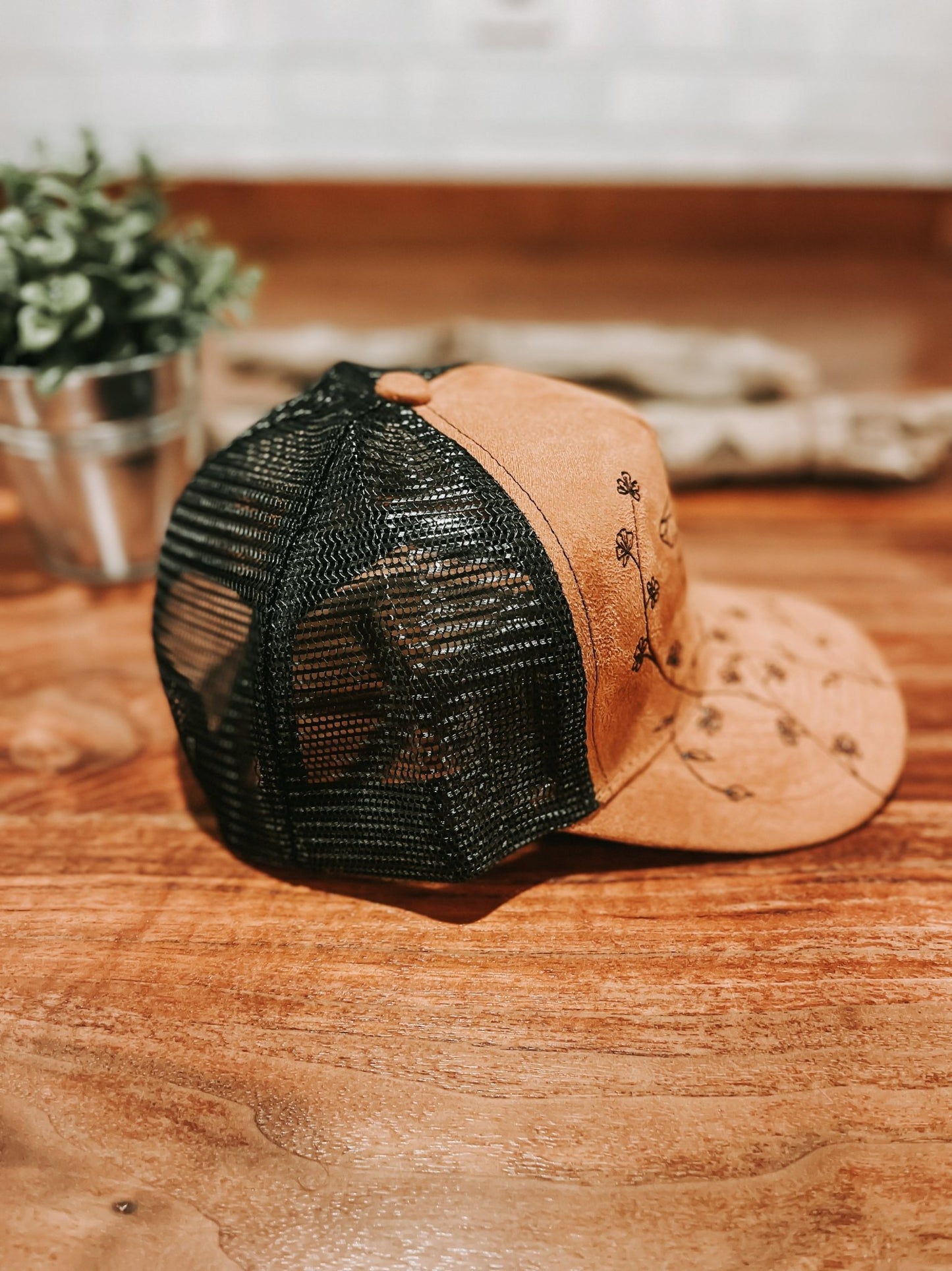 "Daughter Dragonfly" Everyday Trucker Hat with Wildflower Details